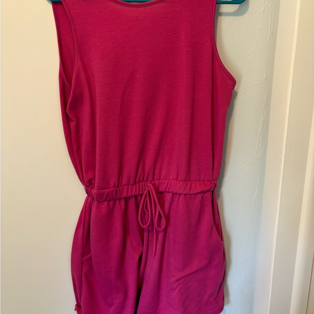 Vintage Women’s Sleeveless Hot Pink Romper